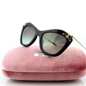 Miu Miu Genuine Black Havana Crystal Sunglasses